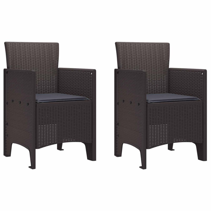 Chaise de jardin 2 pcs Marron 53 x 49 x 85 cm Polypropylène 531067531067