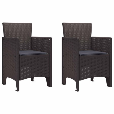 Chaise de jardin 2 pcs Marron 53 x 49 x 85 cm Polypropylène 531067531067