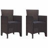 Chaise de jardin 2 pcs Marron 53 x 49 x 85 cm Polypropylène 531067531067