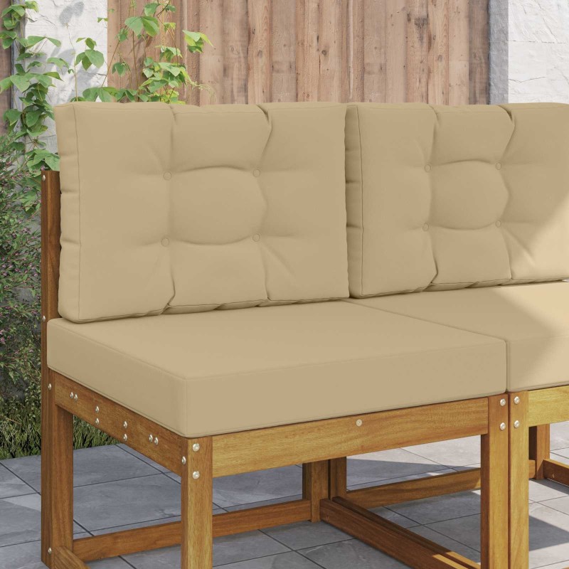 Coussin de canapé d'extérieur 2 pcs Beige Polyester 531074531074