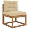 Coussin de canapé d'extérieur 2 pcs Beige Polyester 531074531074