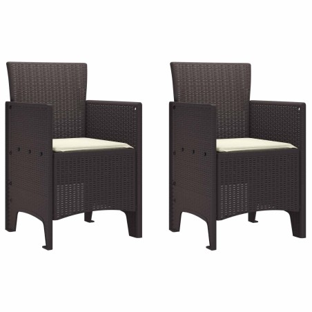 Chaise de jardin 2 pcs Marron 53 x 49 x 85 cm Polypropylène 531079531079
