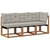 Canapé d’extérieur milieu et coin avec coussin 3 Pièce Naturel 531080531080