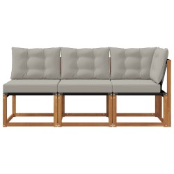 Canapé d’extérieur milieu et coin avec coussin 3 Pièce Naturel 531080531080