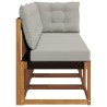 Canapé d’extérieur milieu et coin avec coussin 3 Pièce Naturel 531080531080