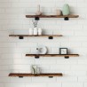 Étagères murales 4 pcs chêne fumé 60x10x1,5cm bois d'ingénierie 531091531091