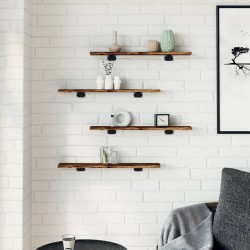 Étagères murales 4 pcs chêne fumé 60x10x1,5cm bois d'ingénierie 531091531091