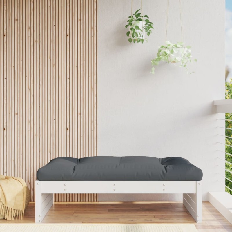 Repose-pied de jardin 120x80 cm blanc bois de pin massif 531095531095