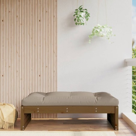 Repose-pied de jardin 120x80 cm marron miel bois de pin massif 531098531098