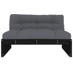 Canapé central 120x80 cm noir bois de pin massif 531100531100