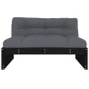 Canapé central 120x80 cm noir bois de pin massif 531100531100