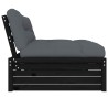 Canapé central 120x80 cm noir bois de pin massif 531100531100