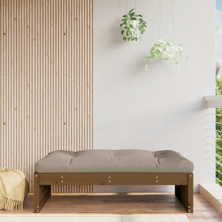 Repose-pied de jardin 120x80 cm marron miel bois de pin massif 531101531101