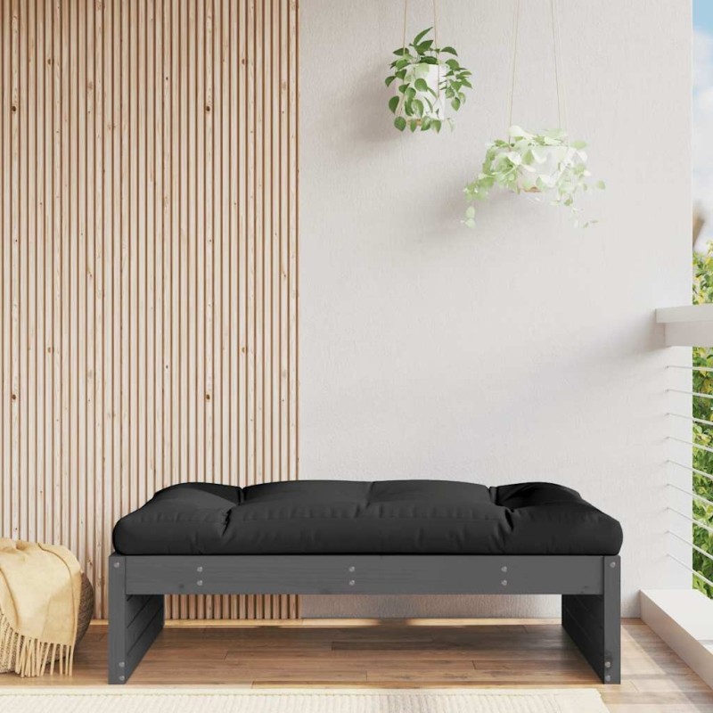 Repose-pied de jardin 120x80 cm gris bois de pin massif 531103531103