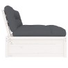 Canapé central 120x80 cm blanc bois de pin massif 531113531113