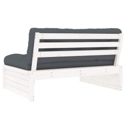Canapé central 120x80 cm blanc bois de pin massif 531113531113