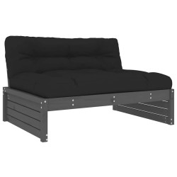 Canapé central 120x80 cm gris bois de pin massif 531115531115