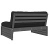 Canapé central 120x80 cm gris bois de pin massif 531115531115