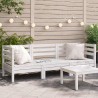 Canapé de jardin 3 places blanc bois de pin massif 531122531122