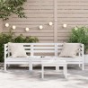 Canapé de jardin 3 places blanc bois de pin massif 531122531122