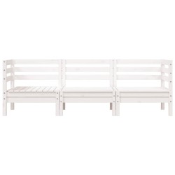 Canapé de jardin 3 places blanc bois de pin massif 531122531122