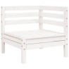 Canapé de jardin 3 places blanc bois de pin massif 531122531122