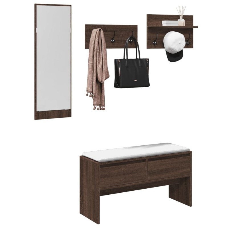 Ensemble de meubles de couloir 4 pcs chêne marron 531137531137