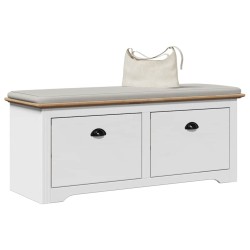 Banc de couloir BODO blanc et marron 114x40x45 cm 531177531177
