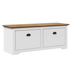 Banc de couloir BODO blanc et marron 114x40x45 cm 531177531177