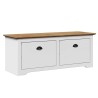 Banc de couloir BODO blanc et marron 114x40x45 cm 531177531177