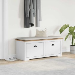 Banc de couloir BODO blanc et marron 114x40x45 cm 531177531177