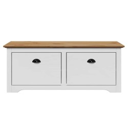 Banc de couloir BODO blanc et marron 114x40x45 cm 531177531177