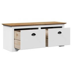 Banc de couloir BODO blanc et marron 114x40x45 cm 531177531177