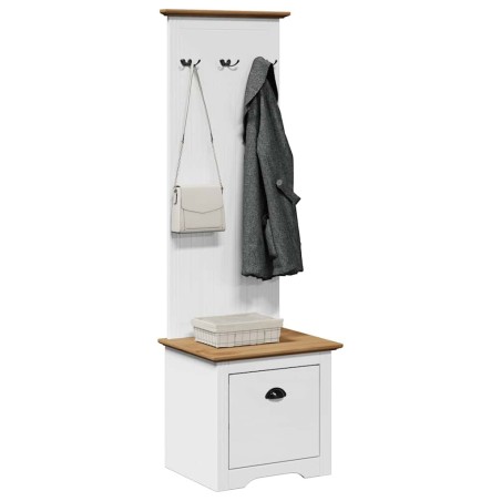 Armoire de couloir avec crochets BODO blanc marron 50x40x157 cm 531180531180