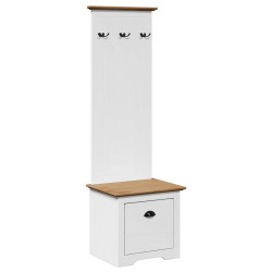 Armoire de couloir avec crochets BODO blanc marron 50x40x157 cm 531180531180