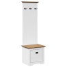 Armoire de couloir avec crochets BODO blanc marron 50x40x157 cm 531180531180