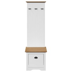 Armoire de couloir avec crochets BODO blanc marron 50x40x157 cm 531180531180
