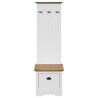 Armoire de couloir avec crochets BODO blanc marron 50x40x157 cm 531180531180