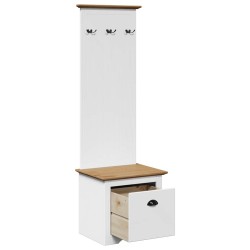 Armoire de couloir avec crochets BODO blanc marron 50x40x157 cm 531180531180