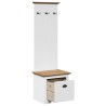 Armoire de couloir avec crochets BODO blanc marron 50x40x157 cm 531180531180