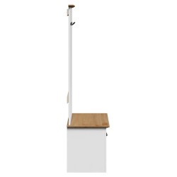 Armoire de couloir avec crochets BODO blanc marron 50x40x157 cm 531180531180