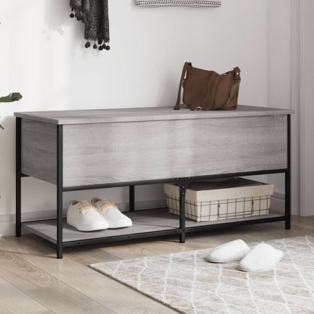 Banc de rangement sonoma gris 100x42,5x47 cm bois d'ingénierie 531188531188