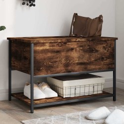 Banc de rangement chêne fumé 70x42,5x47 cm bois d'ingénierie 531192531192
