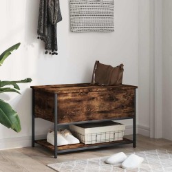 Banc de rangement chêne fumé 70x42,5x47 cm bois d'ingénierie 531192531192