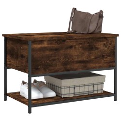 Banc de rangement chêne fumé 70x42,5x47 cm bois d'ingénierie 531192531192