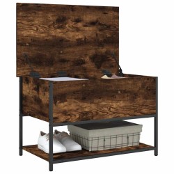 Banc de rangement chêne fumé 70x42,5x47 cm bois d'ingénierie 531192531192