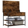 Banc à chaussures chêne fumé 70x42,5x50 cm bois d'ingénierie 531195531195
