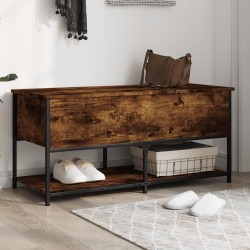Banc de rangement chêne fumé 100x42,5x47 cm bois d'ingénierie 531196531196