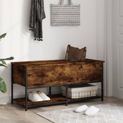 Banc de rangement chêne fumé 100x42,5x47 cm bois d'ingénierie 531196531196