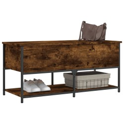 Banc de rangement chêne fumé 100x42,5x47 cm bois d'ingénierie 531196531196